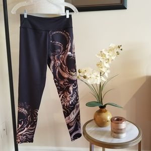 Lotus leggings dragon yoga leggings yoga pants